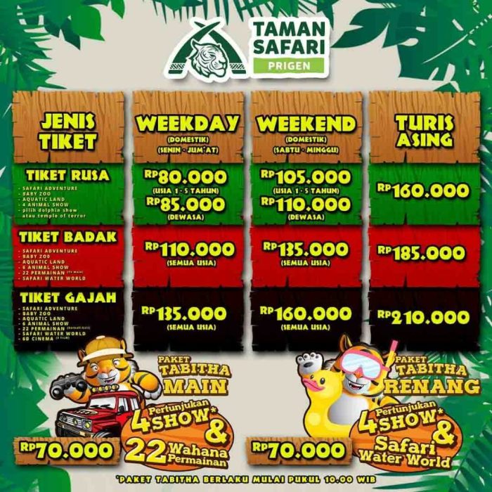 Tiket taman safari prigen